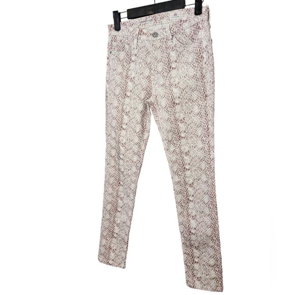 AG Adriano Goldschmied Denim Prima Mid Rise Ankle Snake print Jeans 24 - Picture 5 of 9
